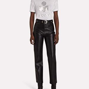 Agolde Size 30 Recycled Leather Fitted 90's Pants Cropped Straight Leg Pant